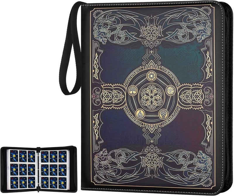 GERMUN Card Binder for MTG Cards, Premium 9 Pocket Card Binder for Trading Cards, 720 Double Sided Pocket Collector Card Album for Standard Cards,Card Collection Folder for YGO/PTCG/Game Cards (Black Purple) - Image 1
